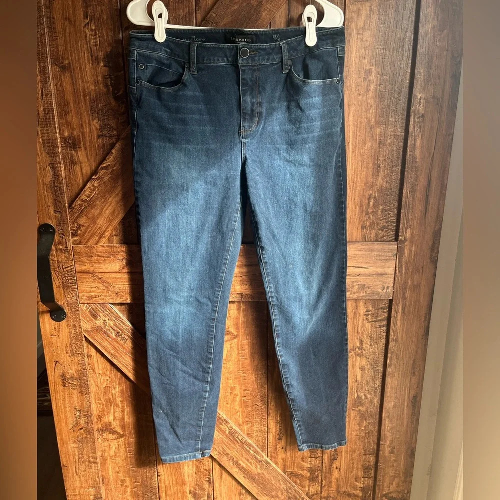 Liverpool Womens dark wash skinny‎ ankle denim blue jeans size 12